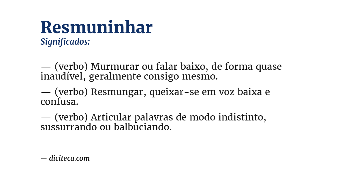 Significado de resmuninhar