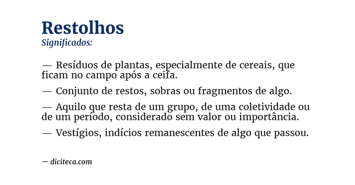 Significado de restolhos