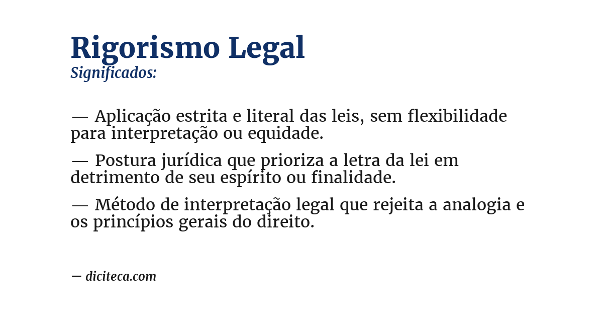 Significado de rigorismo legal