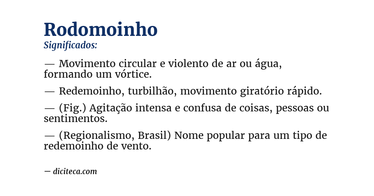 Significado de rodomoinho