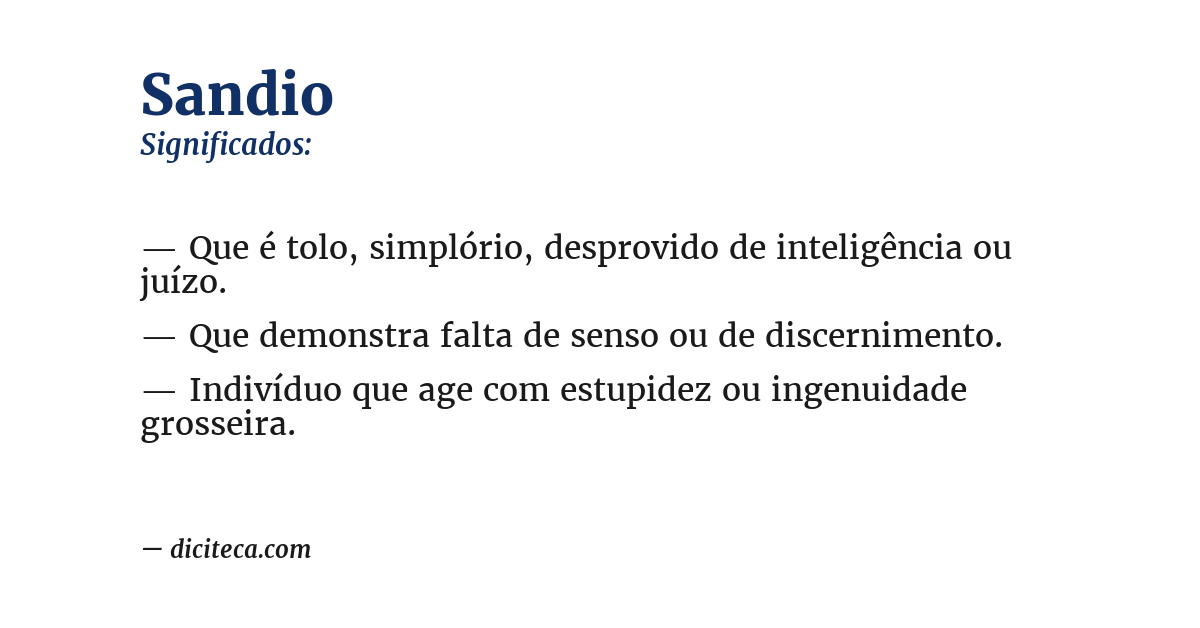 Significado de sandio