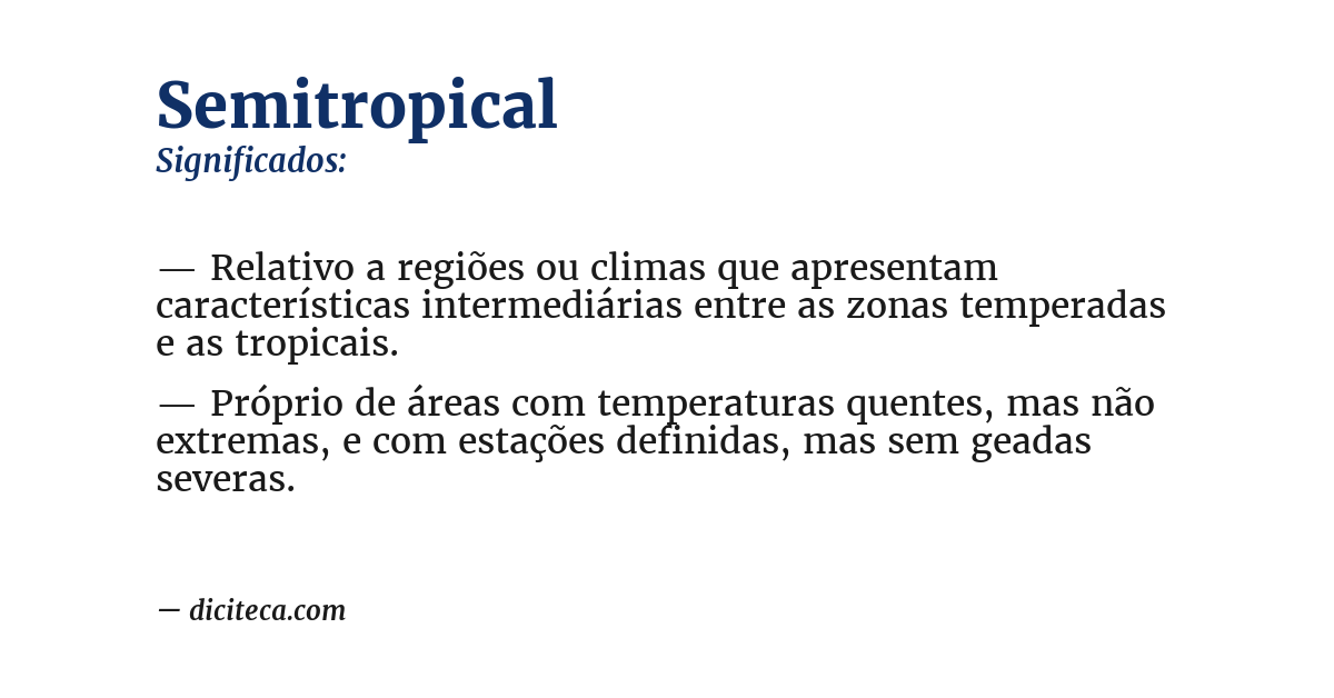 Significado de semitropical