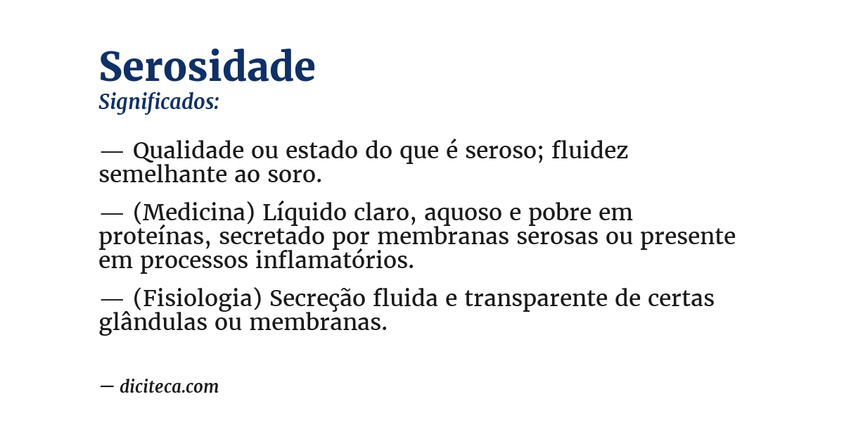 Significado de serosidade