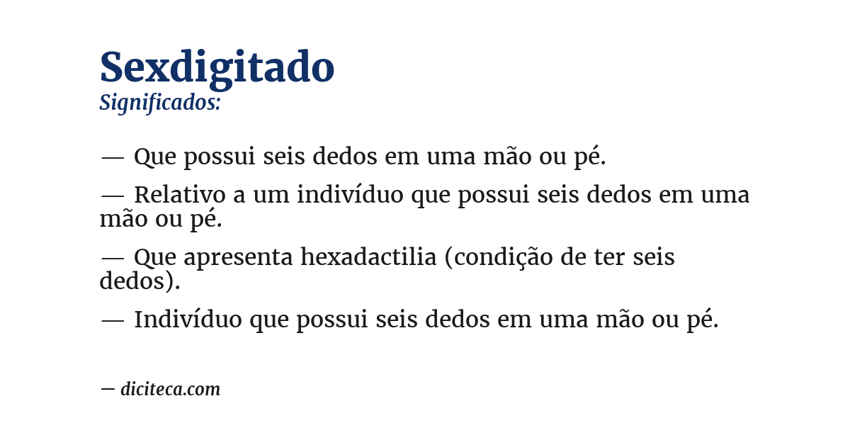 Significado de sexdigitado