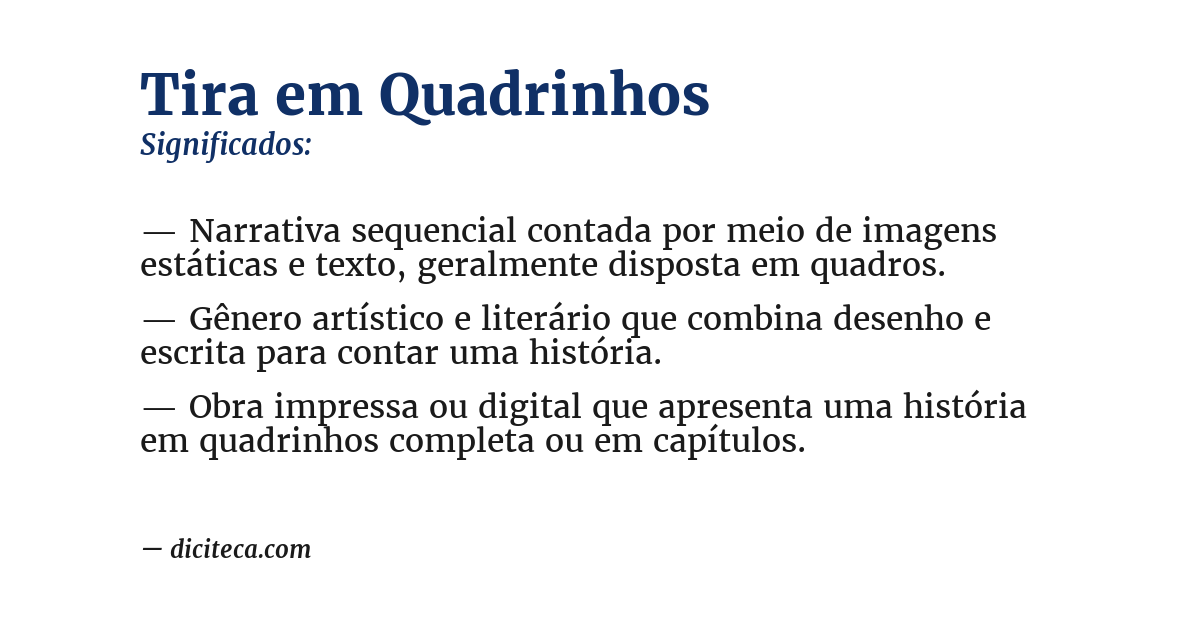 Significado de tira em quadrinhos
