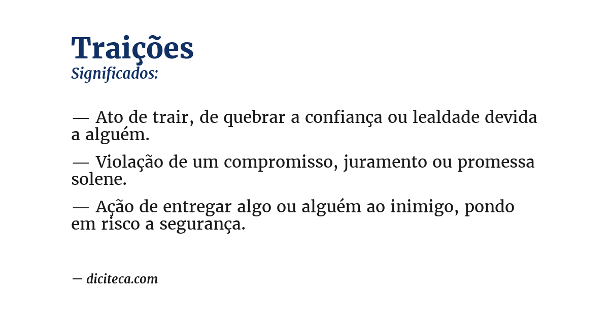 Significado de traições