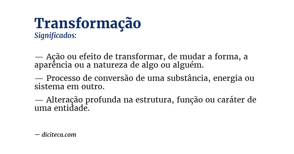Significado de transformação