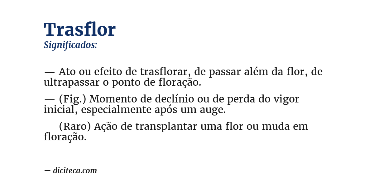 Significado de trasflor