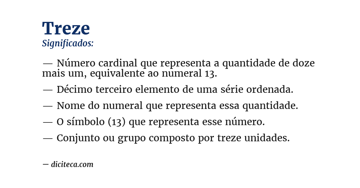 Significado de treze