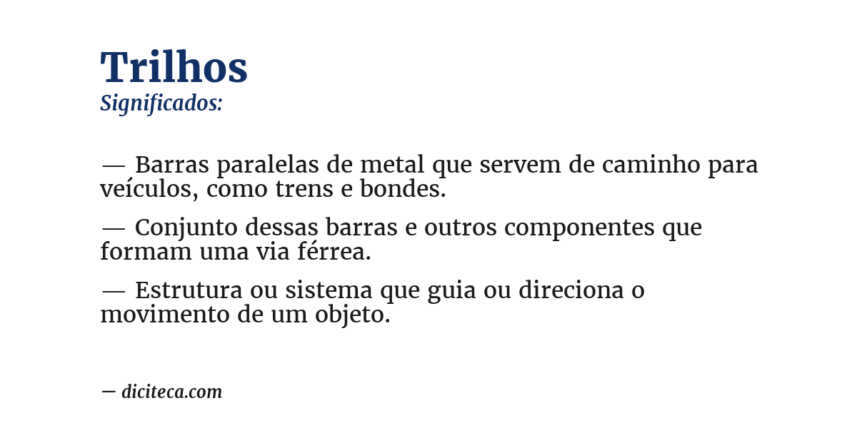 Significado de trilhos