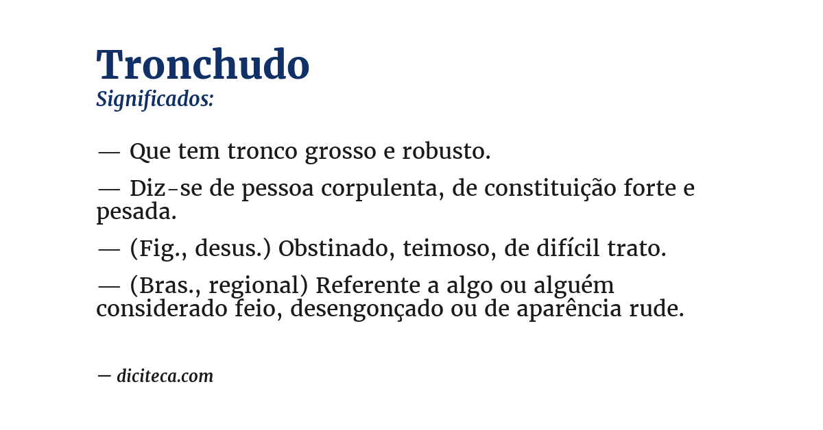 Significado de tronchudo