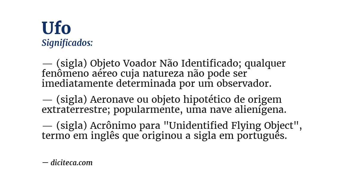 Significado de ufo