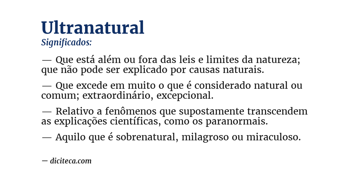 Significado de ultranatural