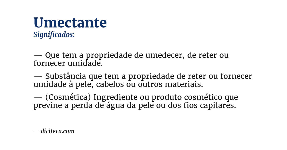 Significado de umectante