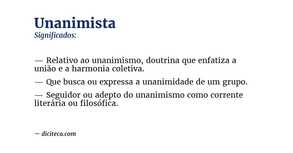 Significado de unanimista