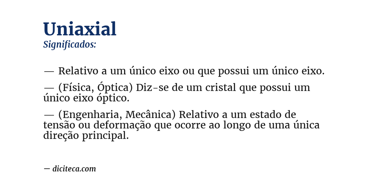 Significado de uniaxial