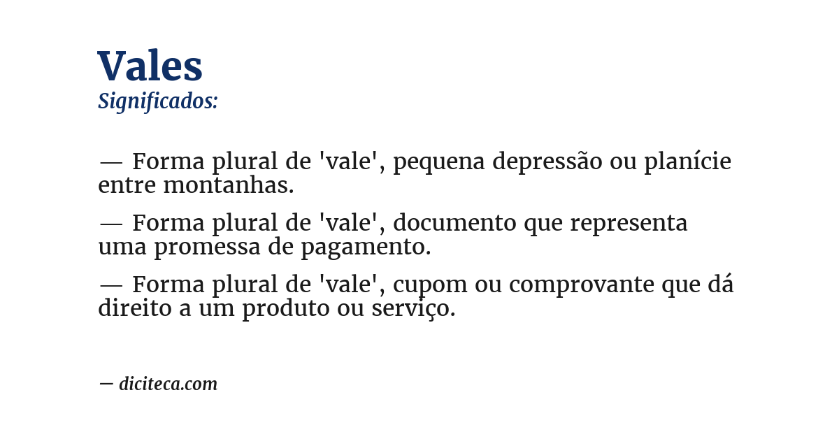 Significado de vales
