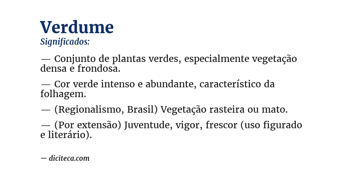 Significado de verdume