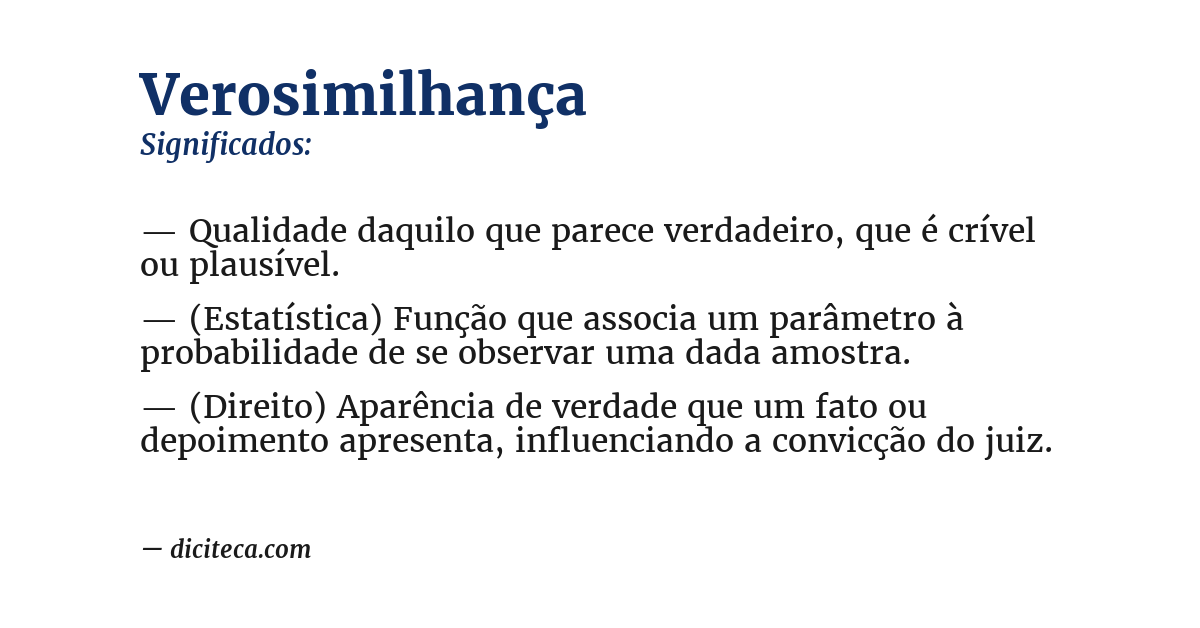 Significado de verosimilhança