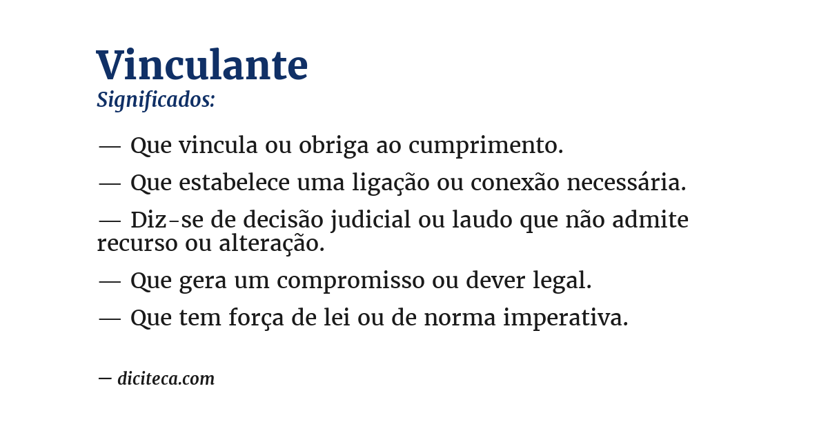 Significado de vinculante