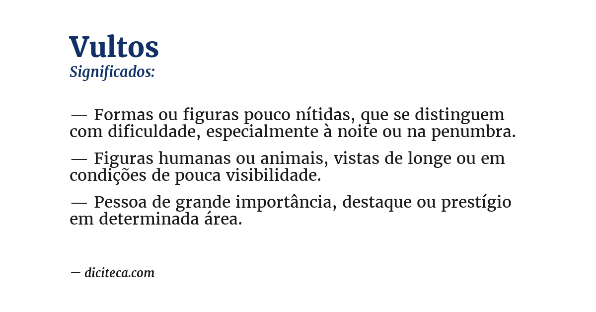 Significado de vultos