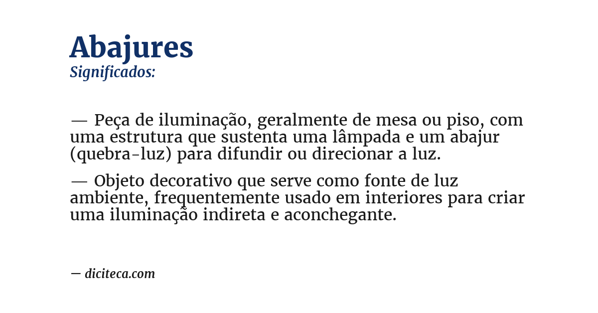 Significado de abajures