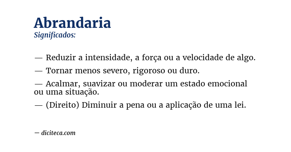 Significado de abrandaria