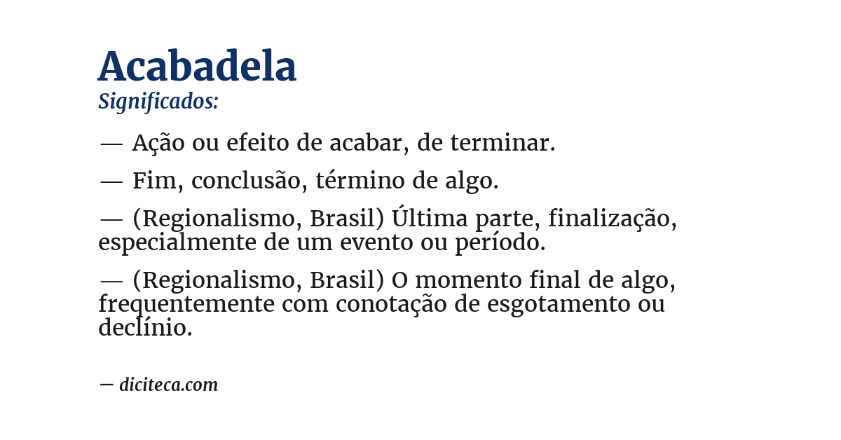 Significado de acabadela