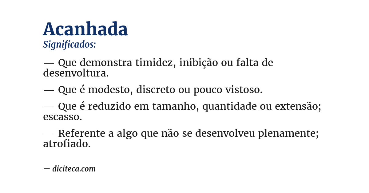 Significado de acanhada