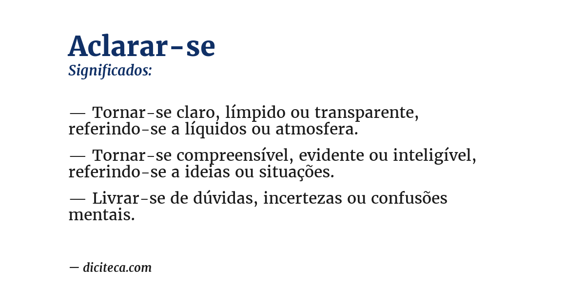 Significado de aclarar-se