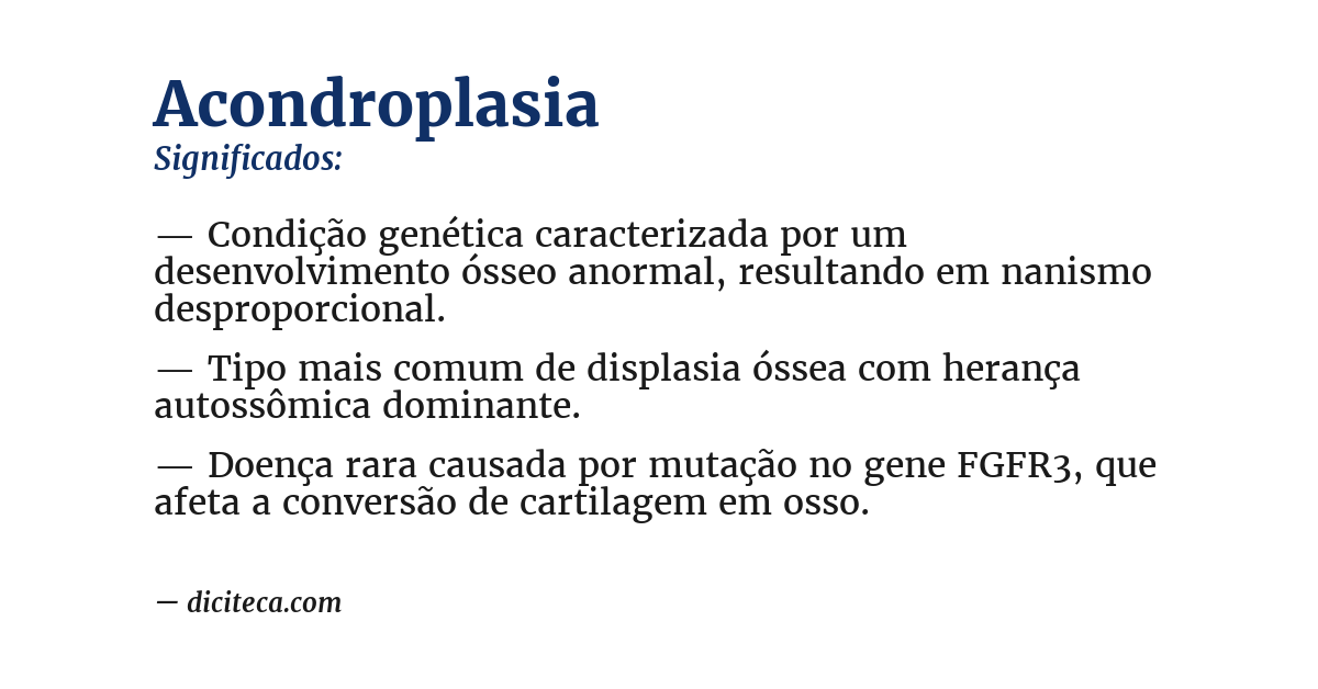 Significado de acondroplasia