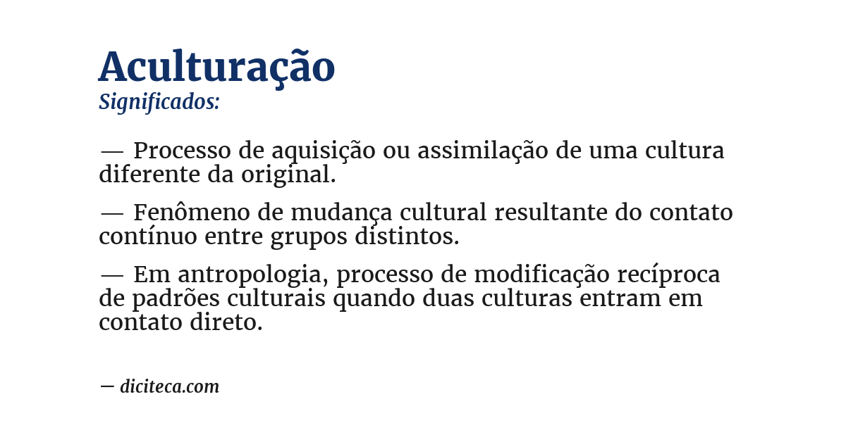 Significado de aculturação