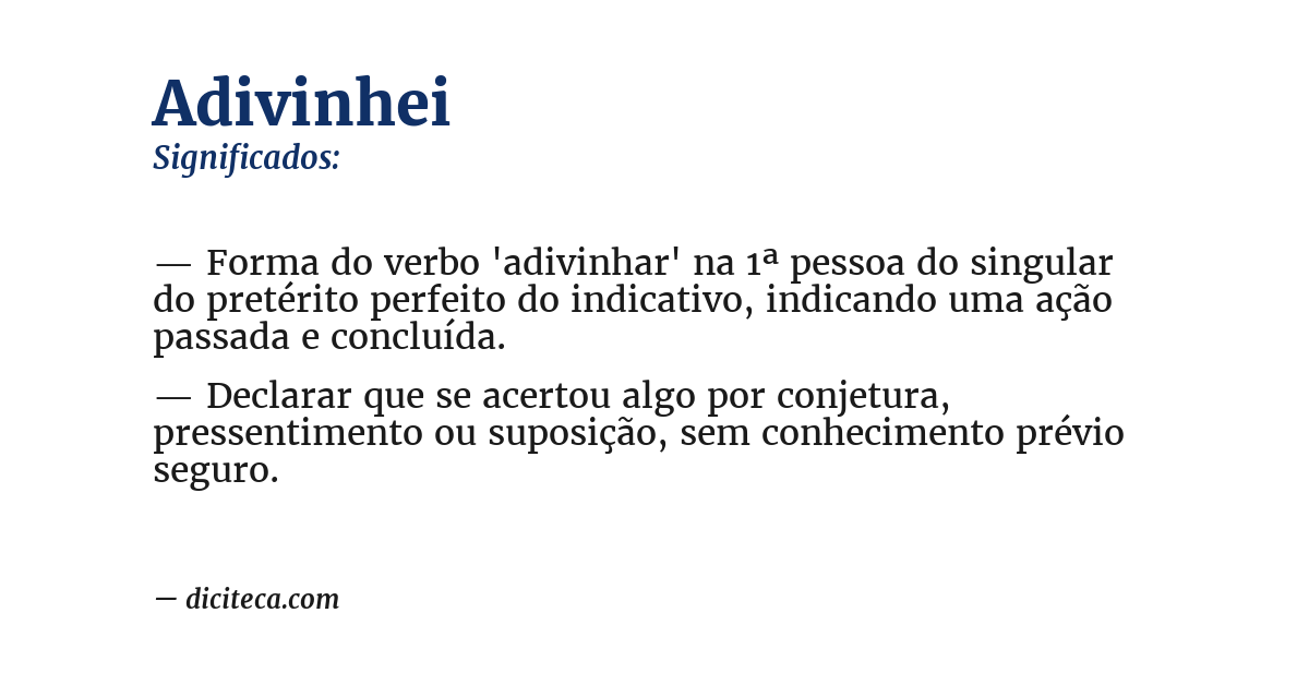 Significado de adivinhei