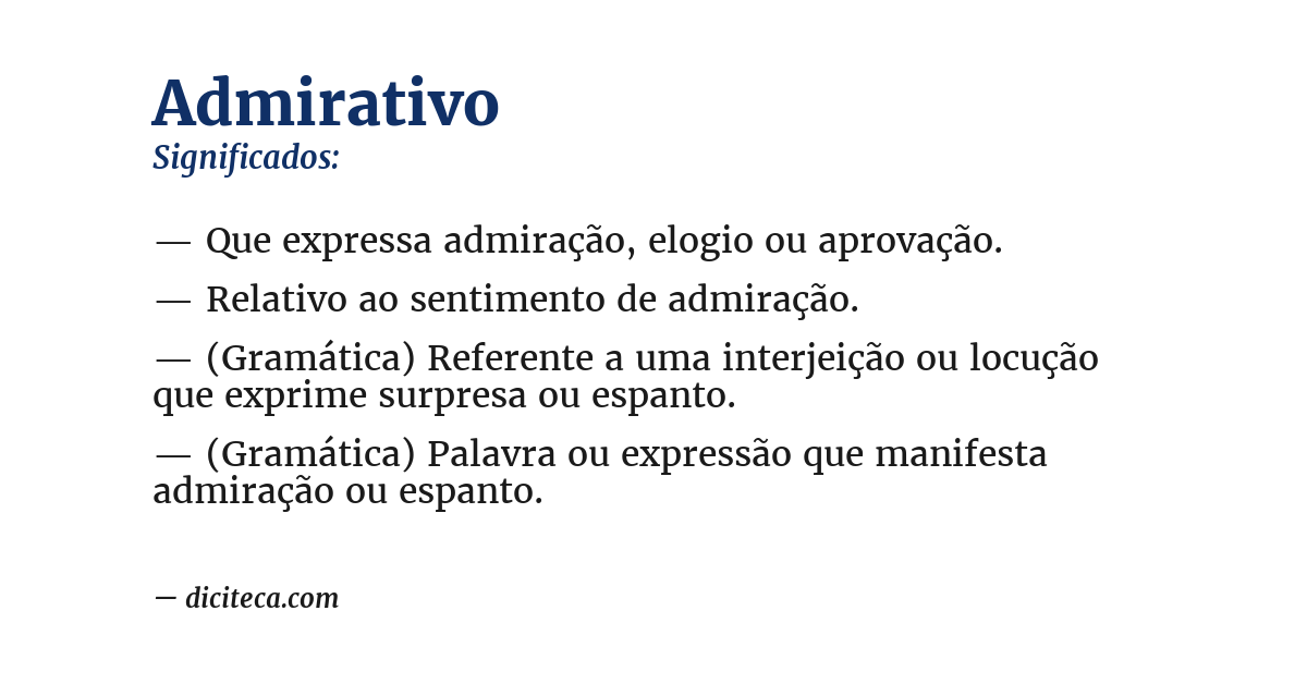 Significado de admirativo