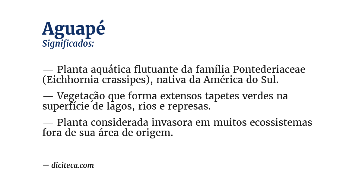 Significado de aguapé