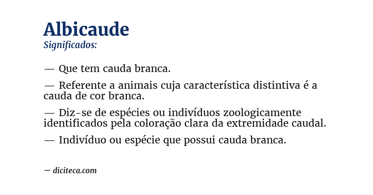 Significado de albicaude