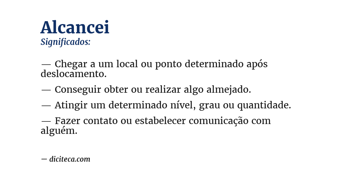 Significado de alcancei