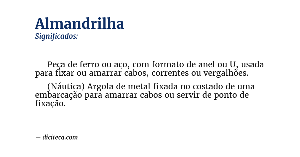 Significado de almandrilha