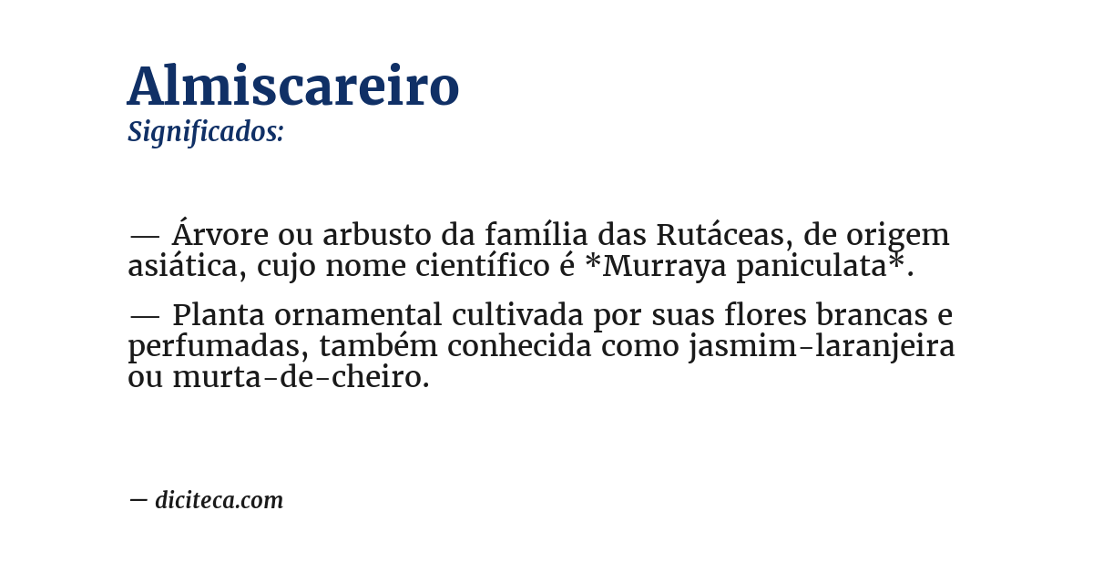 Significado de almiscareiro