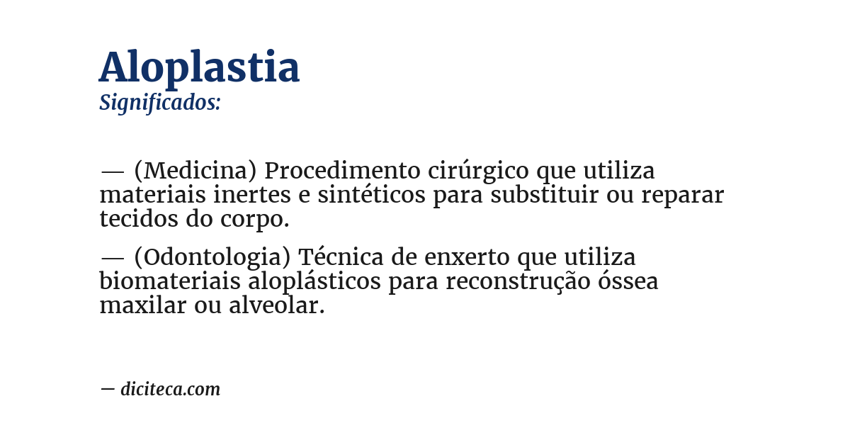 Significado de aloplastia