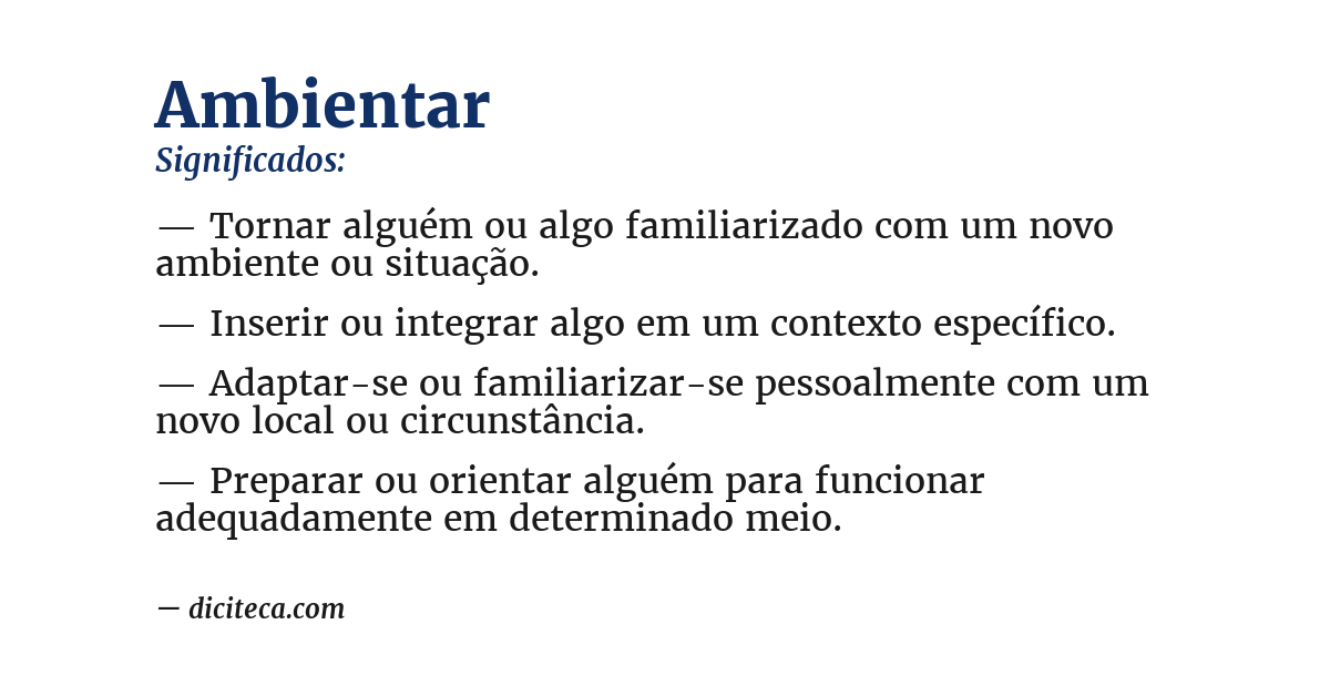 Significado de ambientar