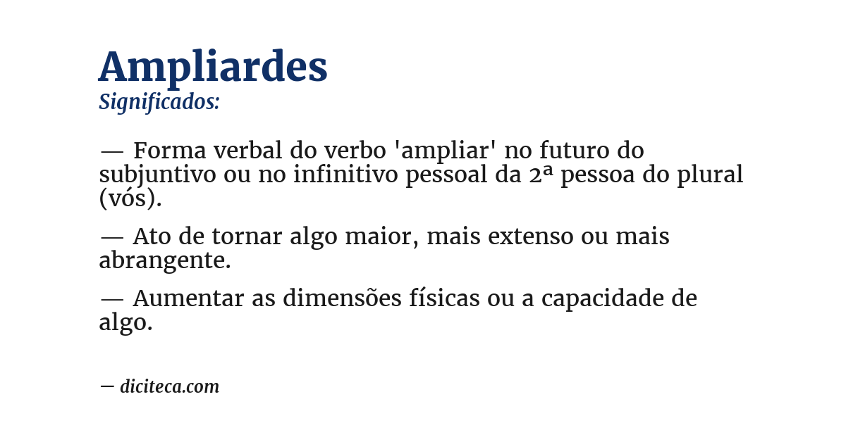 Significado de ampliardes