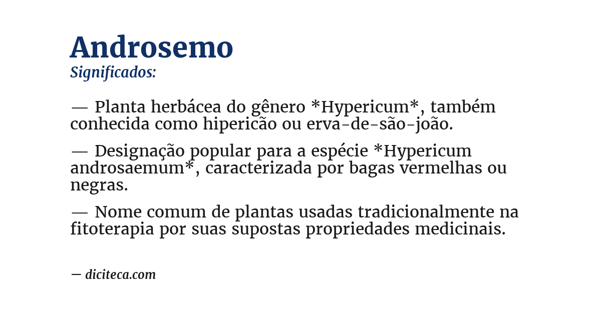 Significado de androsemo