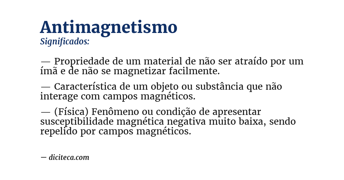 Significado de antimagnetismo