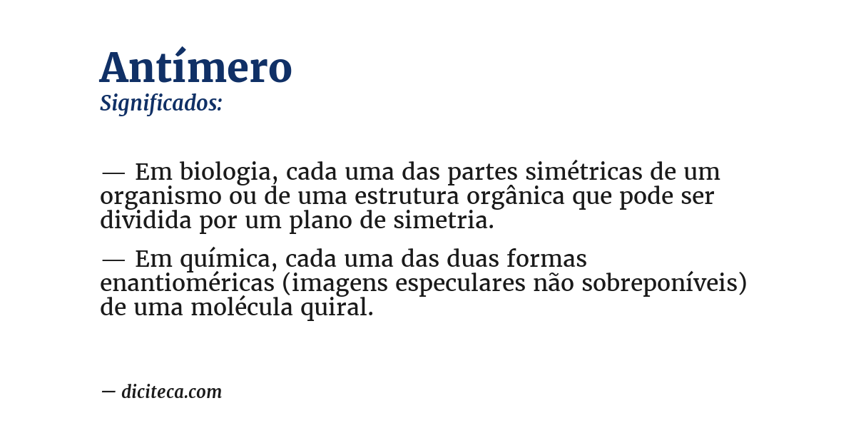 Significado de antímero