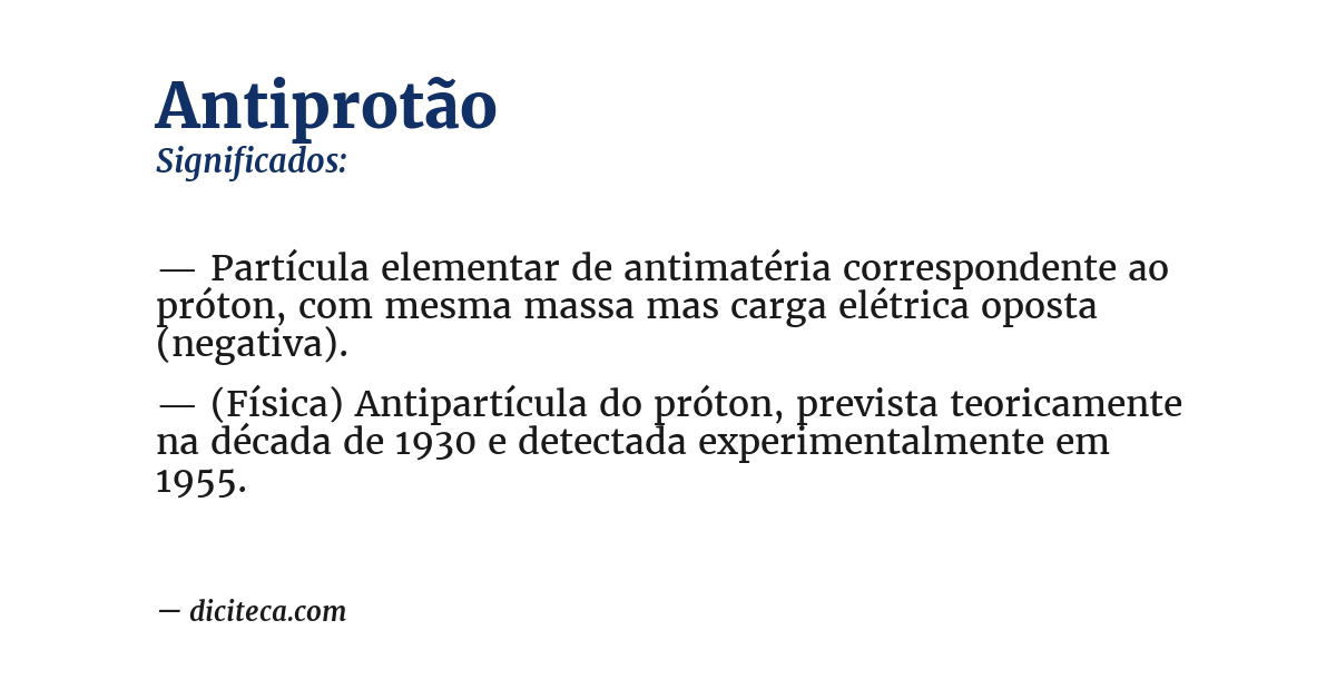 Significado de antiprotão