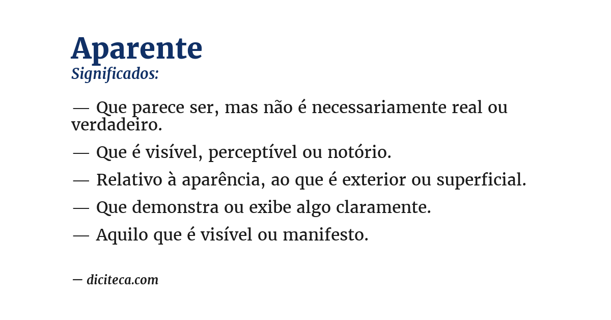 Significado de aparente