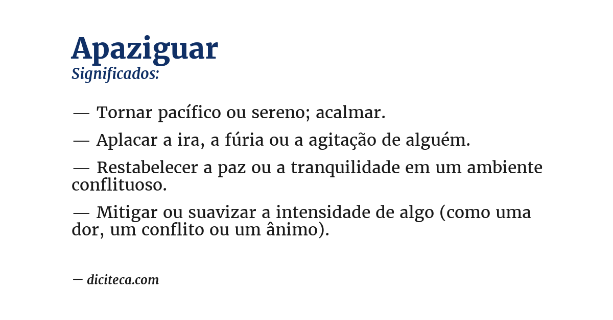 Significado de apaziguar