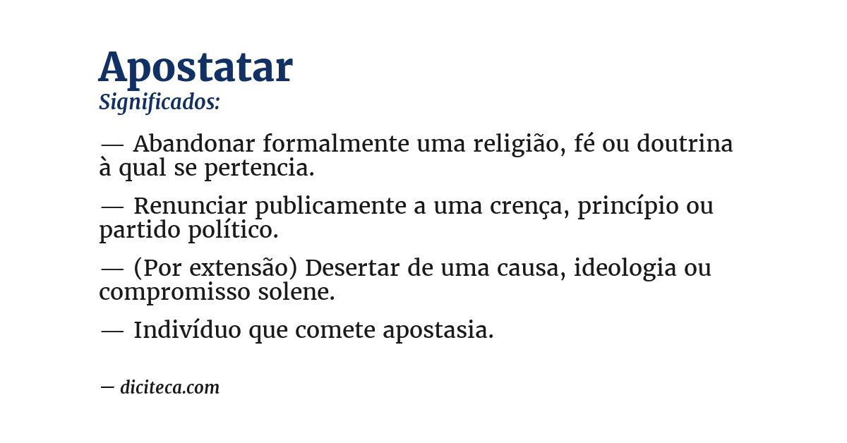 Significado de apostatar
