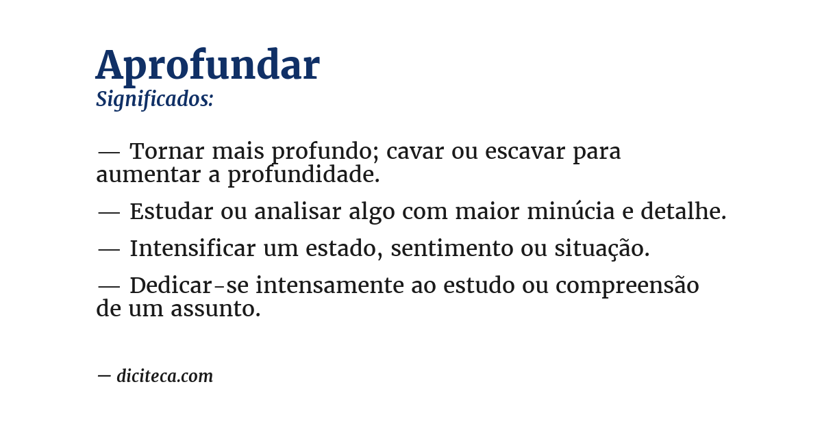Significado de aprofundar